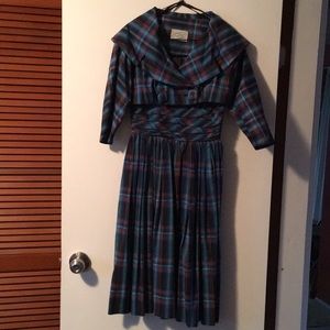 Antique Plaid dress with jacket